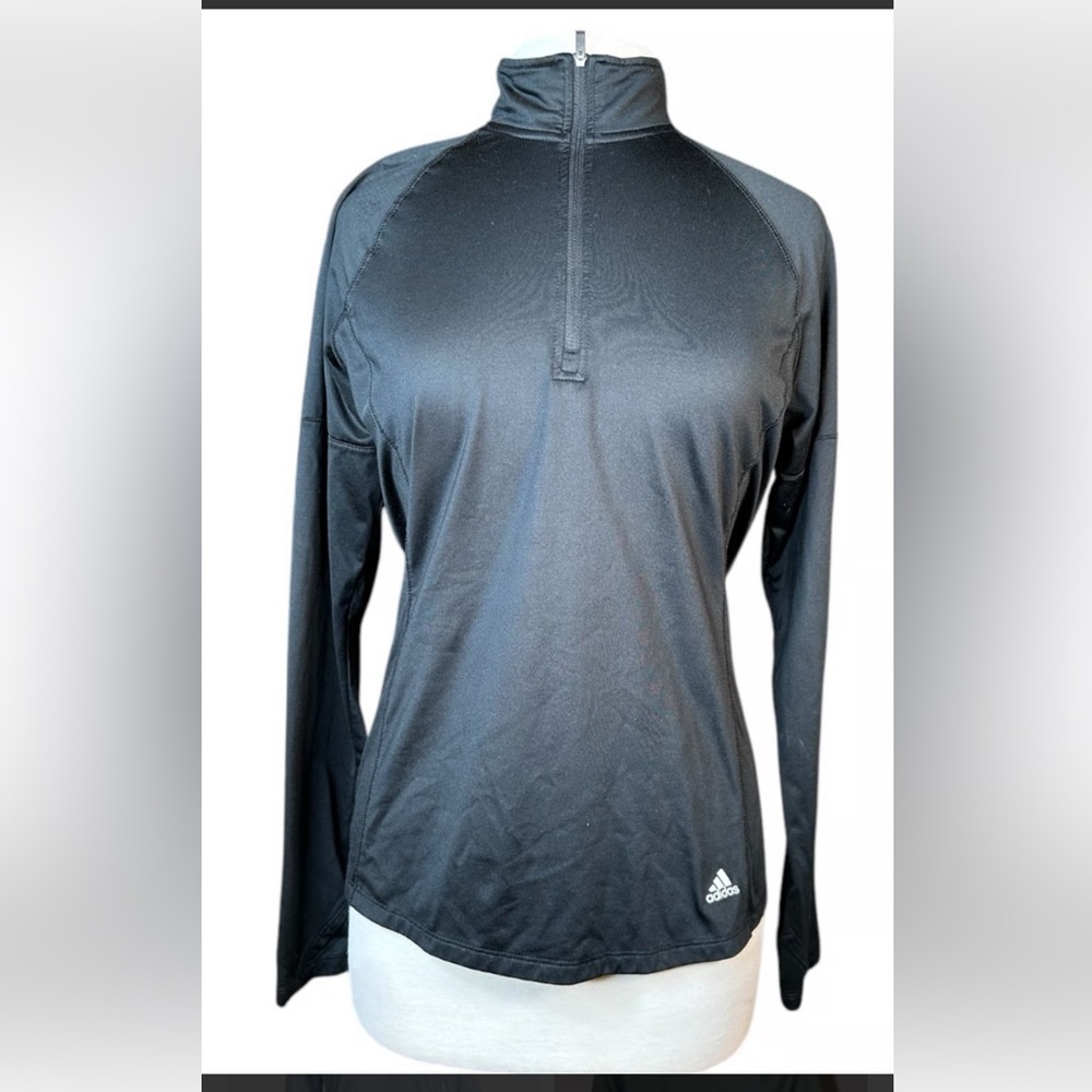 Adidas Charcoal Long Sleeve 1/4 zip Shirt